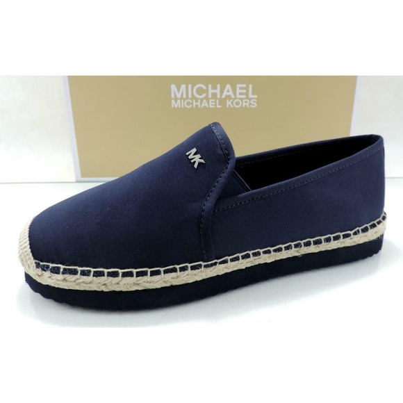 Michael Kors Hastings Slip On Espadrille Flat Admiral Navy Canvas - Picture 2 of 8